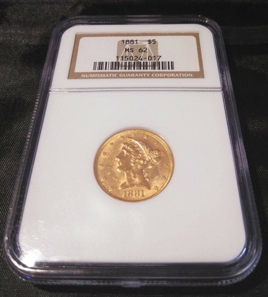 1881 $5 Gold Liberty Coin NGC MS 62, MS62 - PCGS Auction Prices