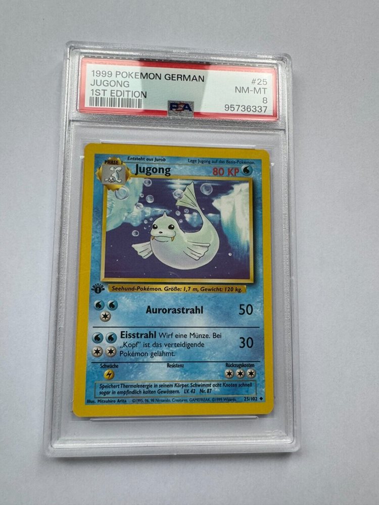 1st edition german pokemon cards PSA 8 NM - MT Charizard Pokemon Base Set Holo 1st Edition German #4 PSA 8 1999 Pokemon German Base Set