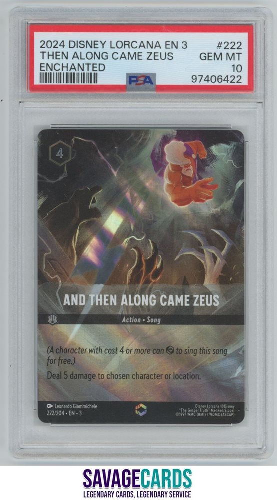 LORCANA ロルカナ ゼウス psa10 エンチャンテッド そこに登場、ゼウス