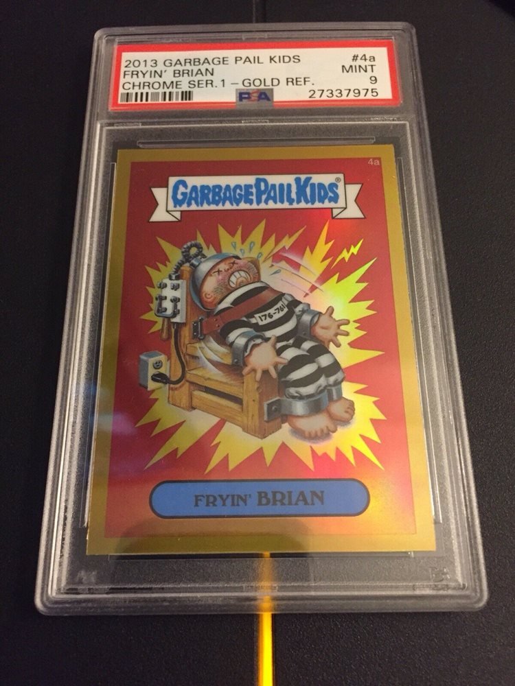 2013 Topps Garbage Pail Kids Chrome Series 1 Gold Refractor #4a Fryin' Brian front
