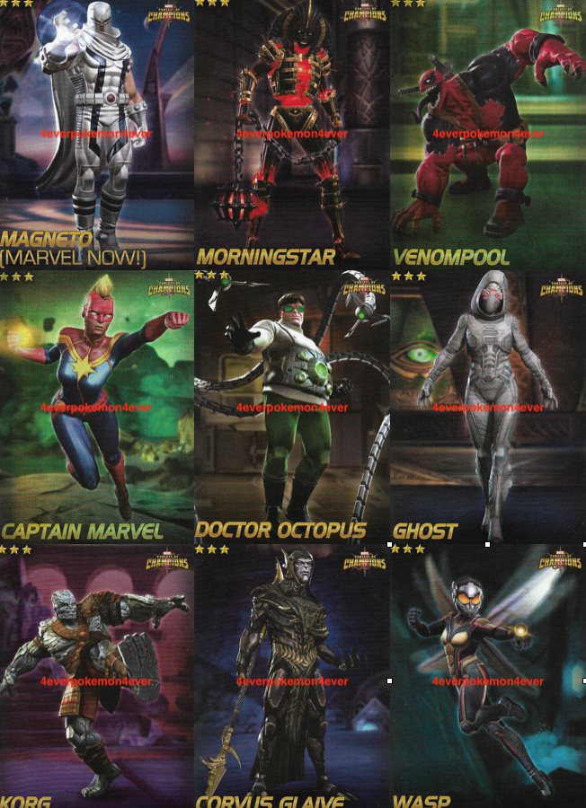 Marvel Contest of Champions Dave Busters Cards # 1 - 75