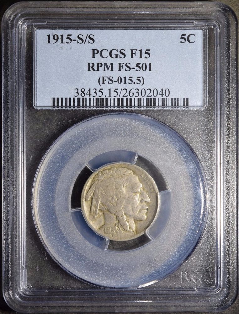 1915-S/S PCGS F15 Buffalo Nickel FS-015.5 Rare Error Coin Ships