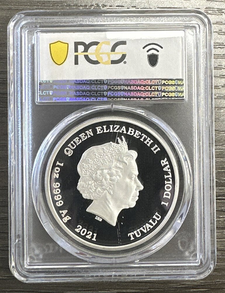 ツバル 2020 エリザベス2世 S$1 銀貨 PCGS PR70DCAM 007
