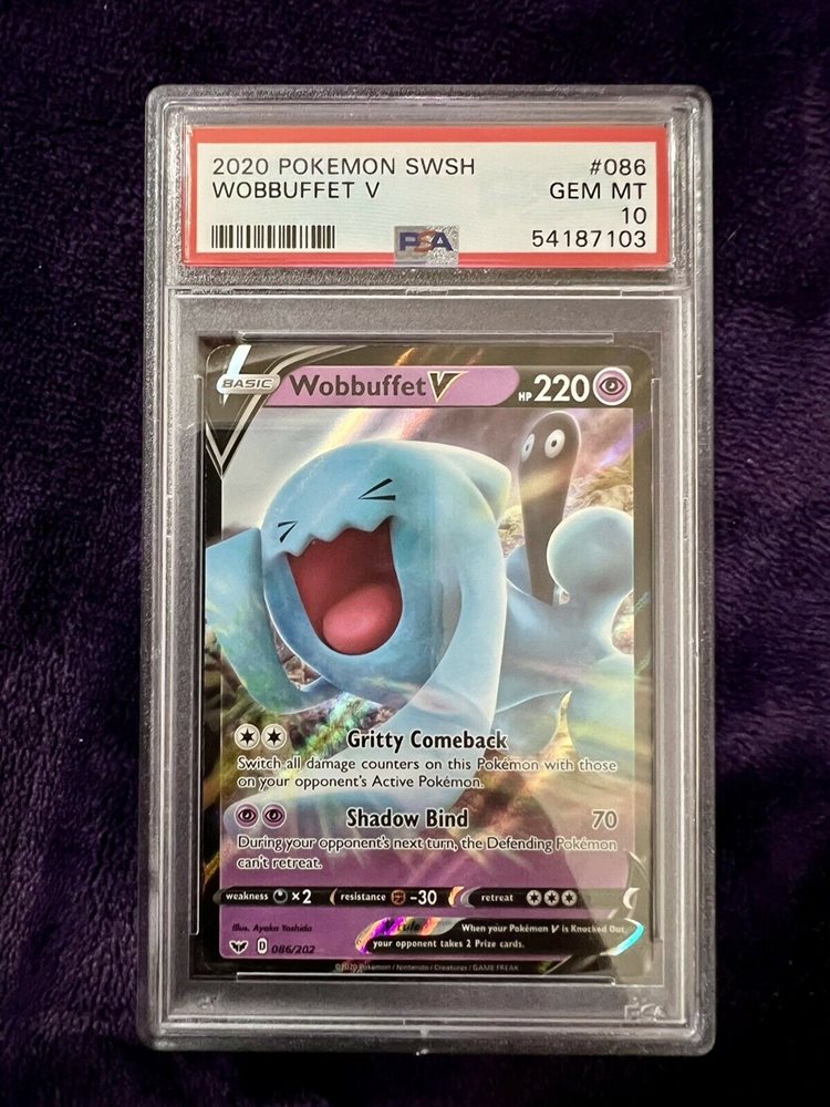wobbuffet v pokemon card value Pokemon Sword and Shield Base Set Ultra Rare Wobbuffet V #191