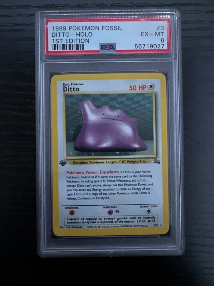 Auction Prices Realized Tcg Cards 1999 POKEMON FOSSIL Ditto-Holo