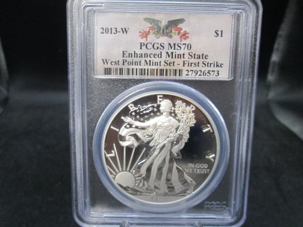 2013 W American Eagle .999 Fine Silver 1oz. Dollar Enhanced PCGS