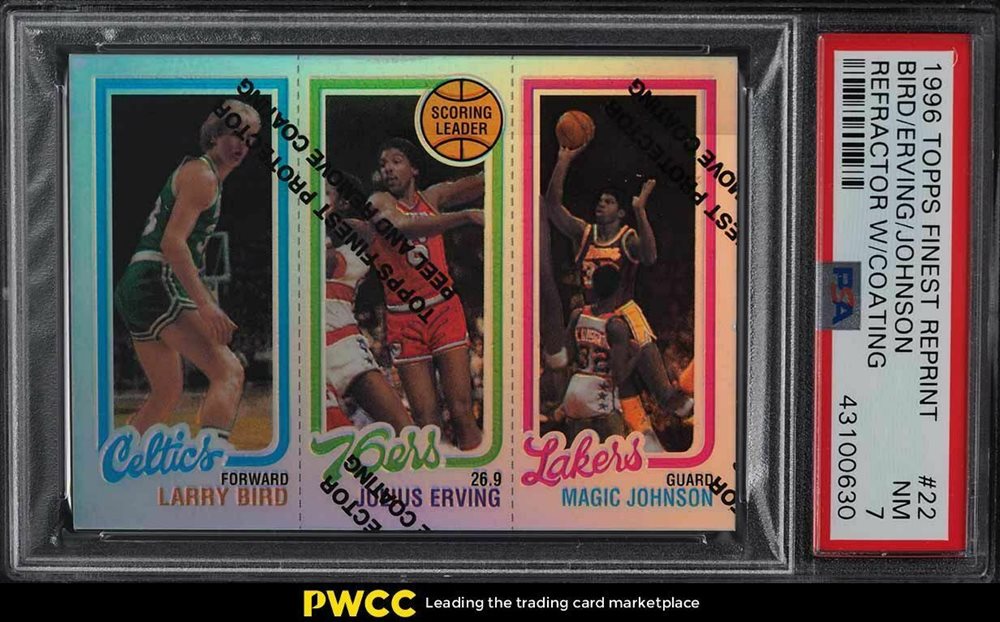 その他 1996 Topps Finest 22 Johnson/Bird/Erving 1996 Topps Finest - Bird/Erving/Johnson Rookie Reprint #22