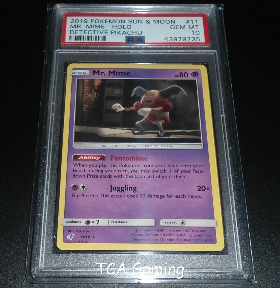PSA 10 GEM MINT Mr. Mime 11/18 SM Detective Pikachu HOL