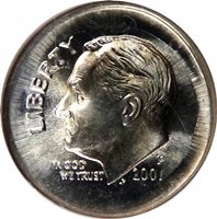 ROOSEVELT DIME 10c MINT CANCELLED ERROR COIN IN AN NGC HOLDER