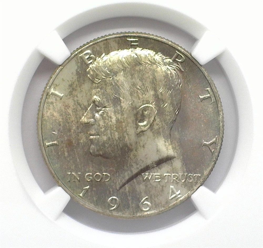 1964-D KENNEDY SILVER 50 CENTS NGC MS66 LOOKS 67+ VALUED AT