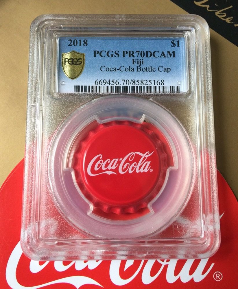 PCGS PR70 2018 Fiji Coca-Cola Bottle Cap $1 6g Silver Proof Coin