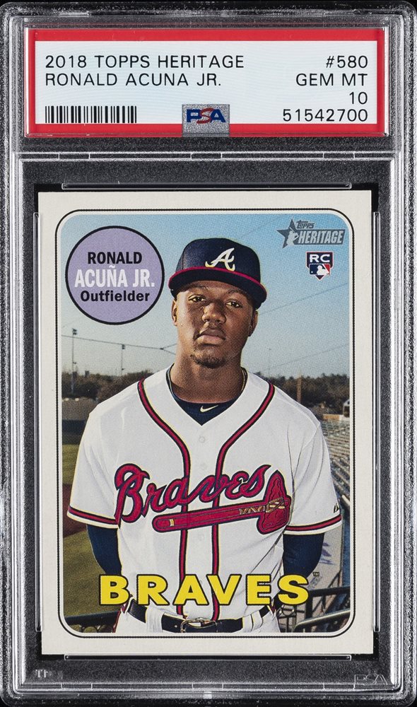 【psa10】2018 topps heritage acuna jr　ルーキー 2018 Ronald Acuna Jr Topps Heritage Color Swap Error SSP