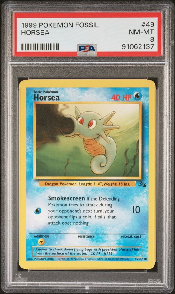 Auction Prices Realized Tcg Cards 1999 POKEMON FOSSIL Horsea