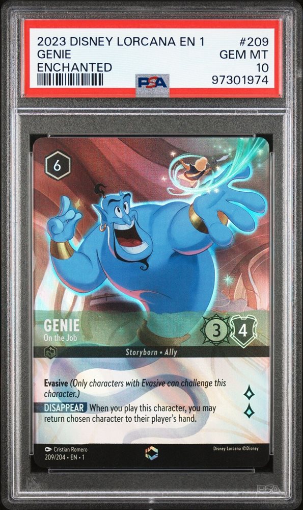 その他 PSA10Disney Lorcana Genie #209 811 Disney Lorcana TCG The First Chapter 209/204 Enchanted Genie
