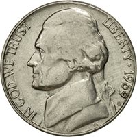P Jefferson Nickel 1 pc 1960 Choice//Gem BU Coin