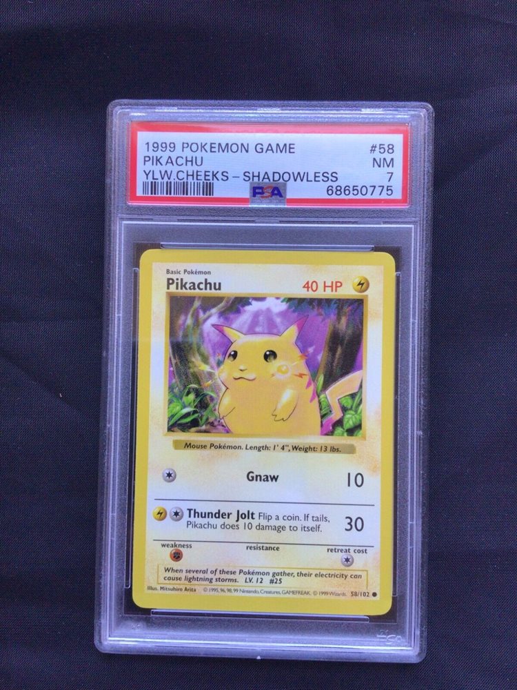 1999 ピカチュウ　イエローチーク　シャドーレス PSA10 ポケカ英語版ピカチュウ 1999イエローチーク シャドーレス PSA10