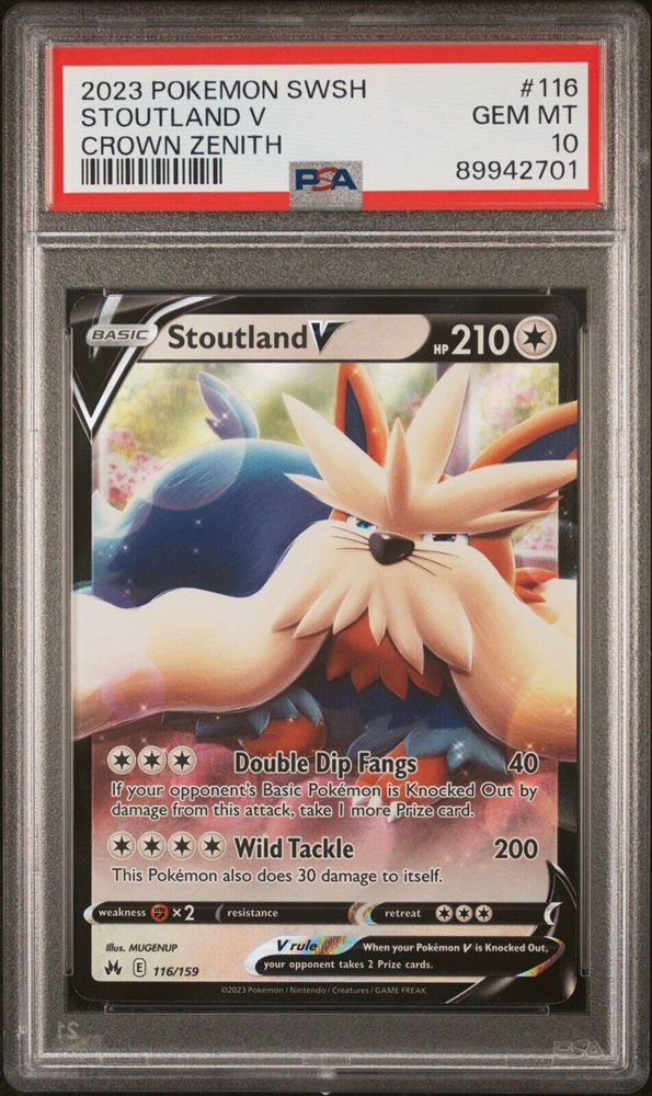 stoutland v pokemon card value 117/163 Near Mint [Colorless][Colorless][Colorless][Colorless] Wild Tackle 200 This Pokemon also does 30 damage to itself. Stoutland V 117/163 Rare Holo