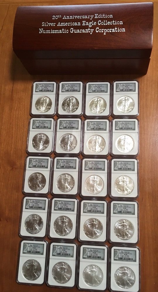 1986 - 2005 $1 Silver American Eagle 20th Anniversary Collection