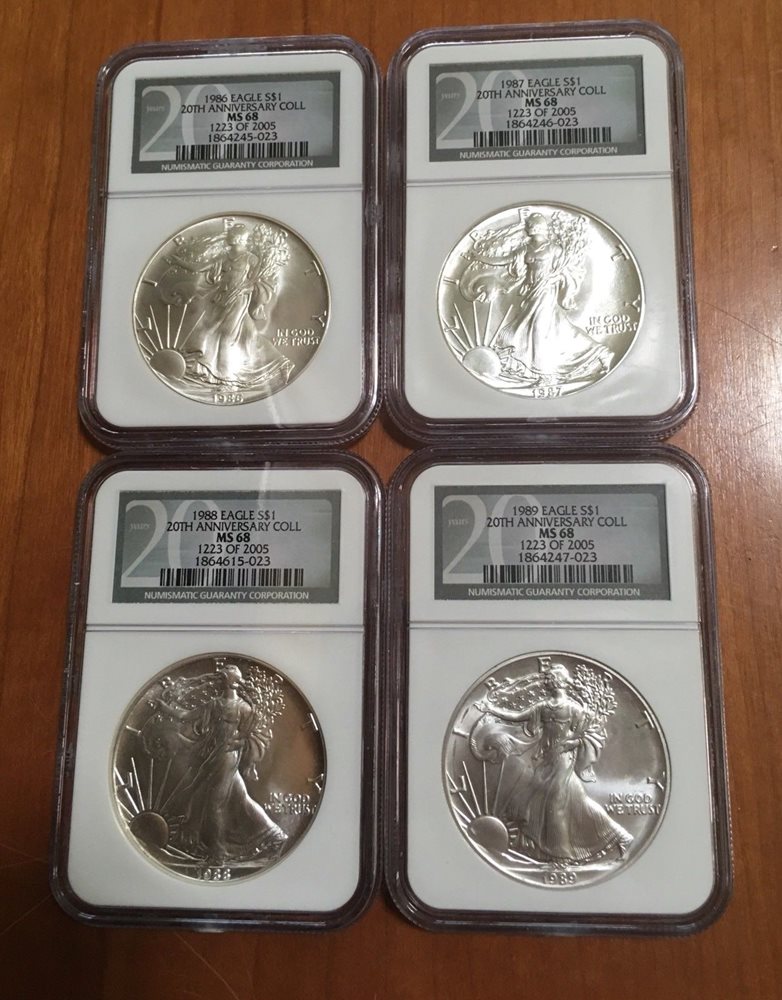 1986 - 2005 $1 Silver American Eagle 20th Anniversary Collection