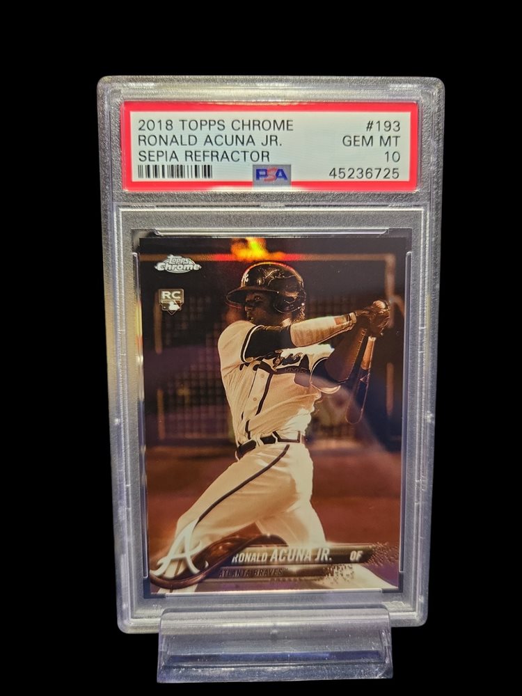 2018 Topps Chrome Ronald Acuna Jr. #193 (Sepia Refractor) Gem Mt 10 back