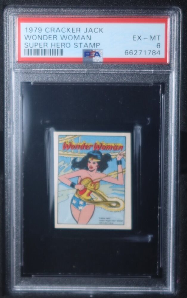 1979 Cracker Jack DC Super Hero Stamp WONDER WOMAN PSA