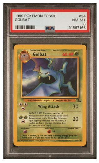 Auction Prices Realized Tcg Cards 1999 POKEMON FOSSIL Golbat