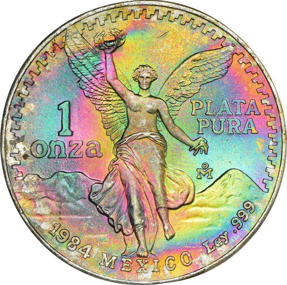 1984 Mexico Silver Libertad PCGS MS68 toned, just a beast!, MS68