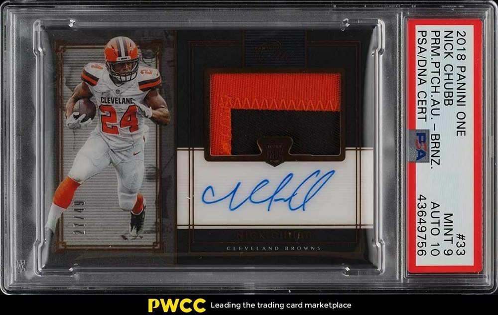 2018 Panini One Football Nick Chubb Auto