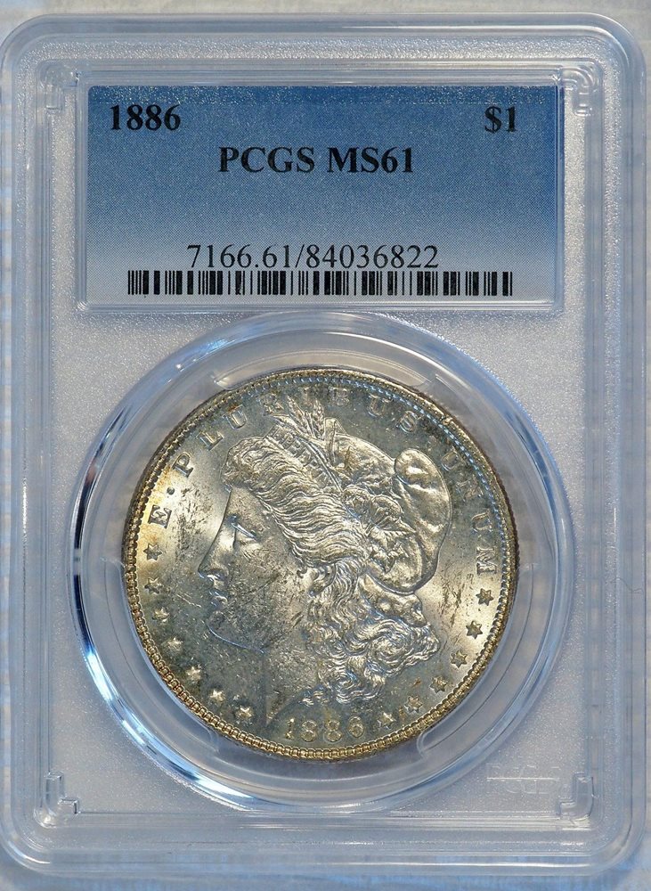 1886 Morgan Silver Dollar (PCGS MS61 MS 61) United States Coin