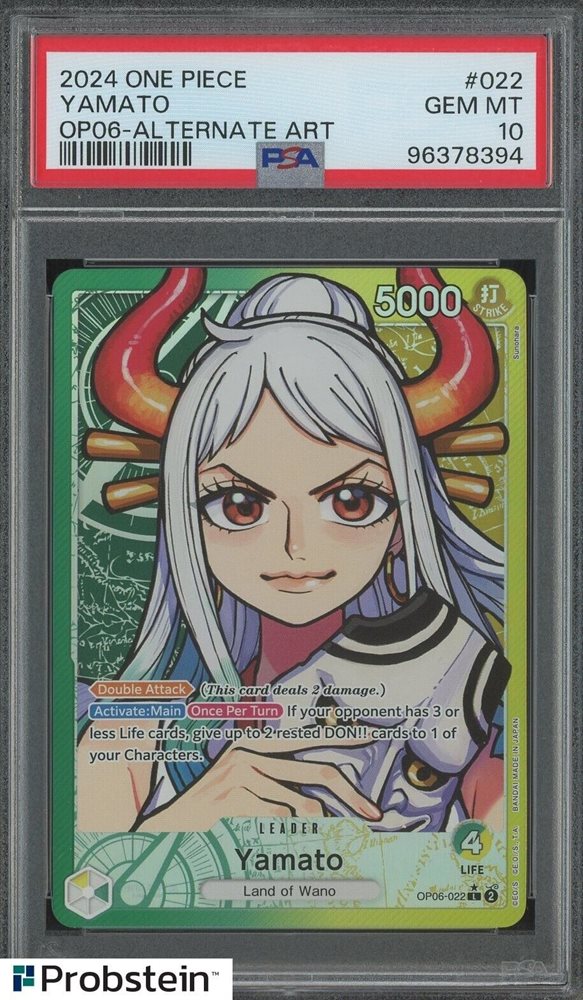 ONE PIECE - 【PSA10】ヤマト(パラレル) P-L OP06-022 PSA 10 Yamato OP06-022 Leader Parallel Wings of Captain ONE