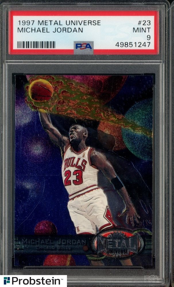 人気1997-98 l Universe PSA 8マイケル・ジョーダン Michael Jordan 1997 Metal Universe Championship #23 Base