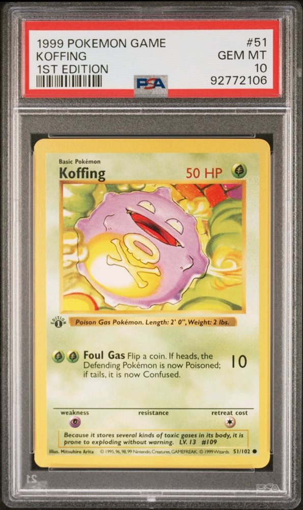 Auction Prices Realized Tcg Cards 1999 POKEMON GAME Koffing