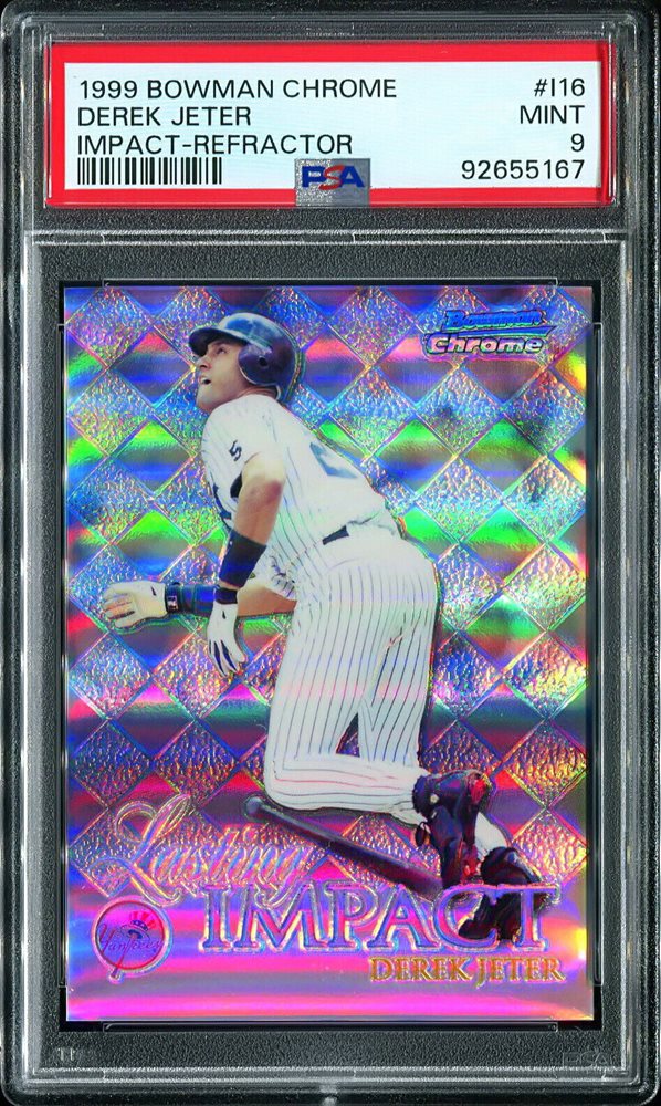 その他 DEREK JETER 1999 BOWMAN CHROME REFRACTOR 1999 Bowman Chrome Diamond Aces Refractor Derek Jeter PSA 9 Mint