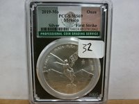 Flag Label First Strike 2019 Mexico 1oz Silver Onza Libertad PCGS MS69