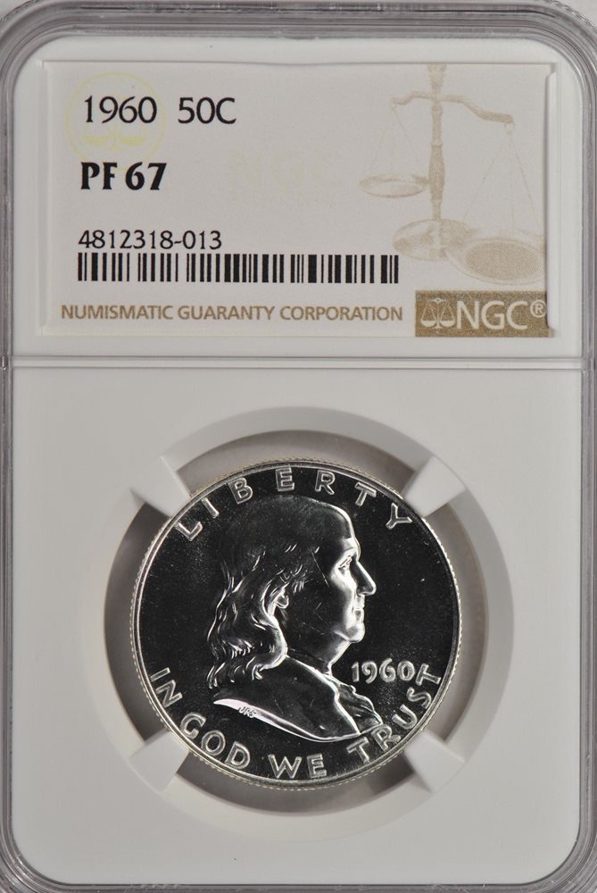 1960 50c Silver Proof Franklin Half Dollar NGC PF 67