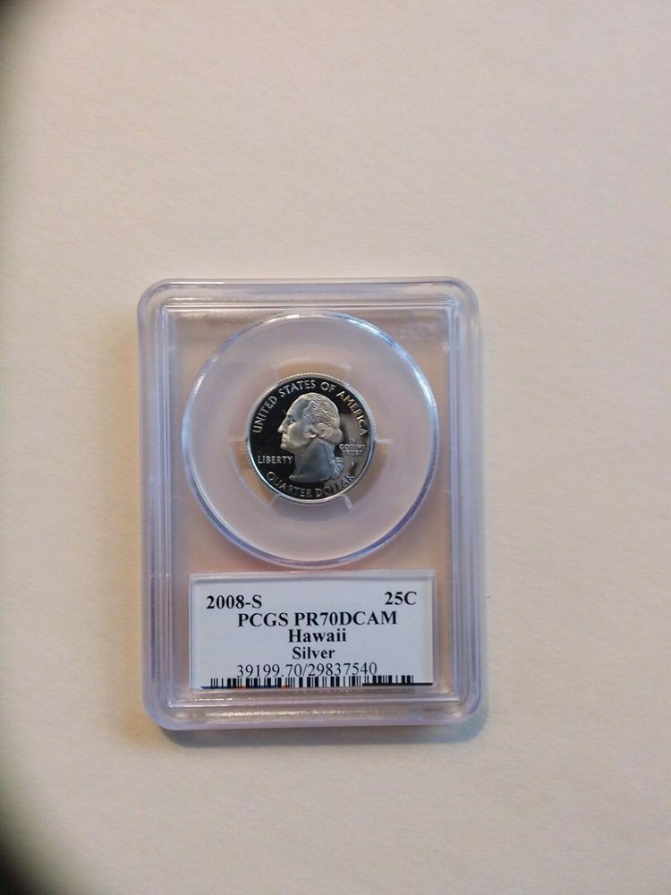 2008-S 25c Arizona SILVER State Flag Label Quarter Proof PCGS PR70DCAM