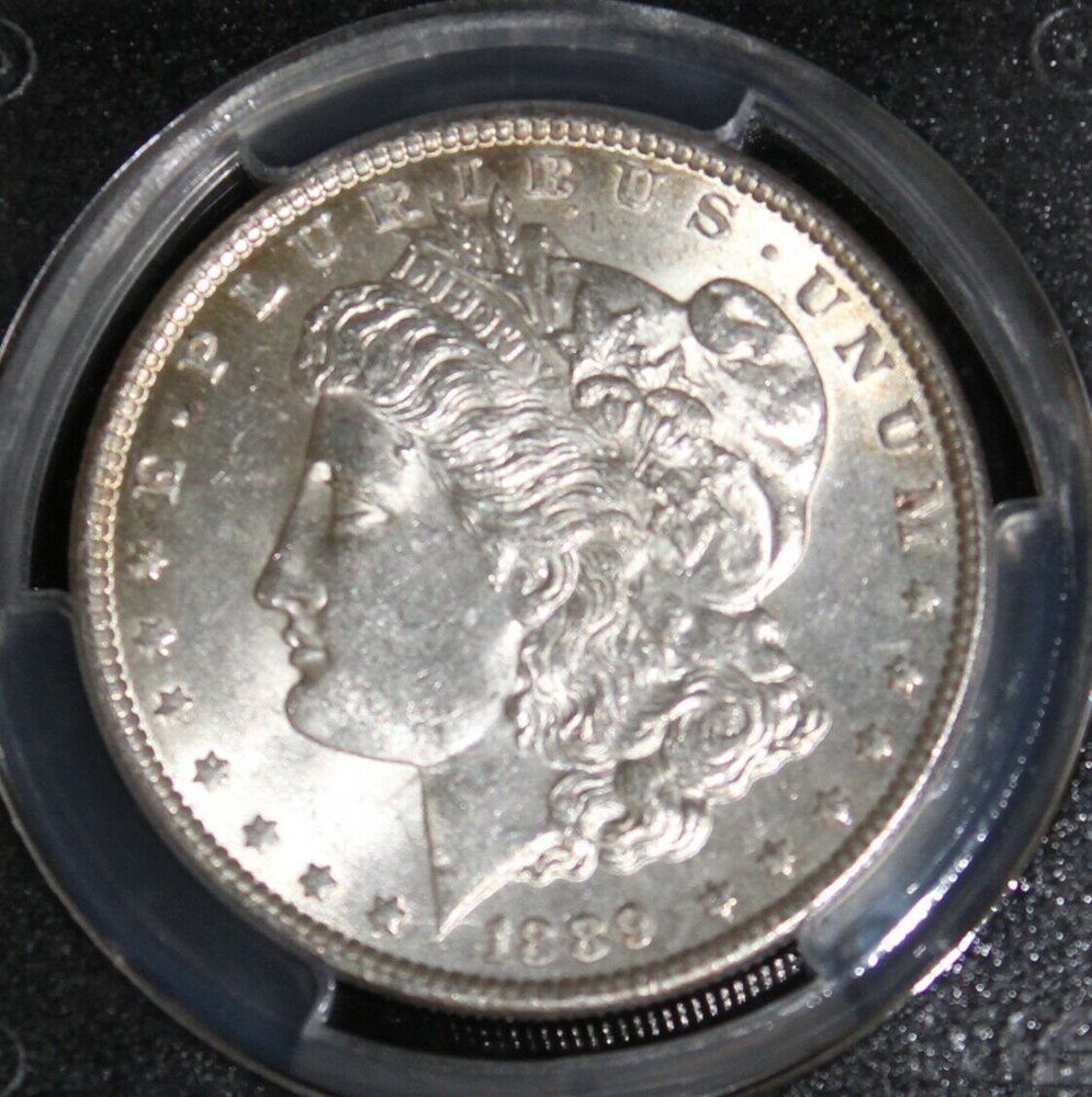 1889 VAM 19A Top 100 MS 62 BAR WING PCGS Morgan Silver Dollar R-6