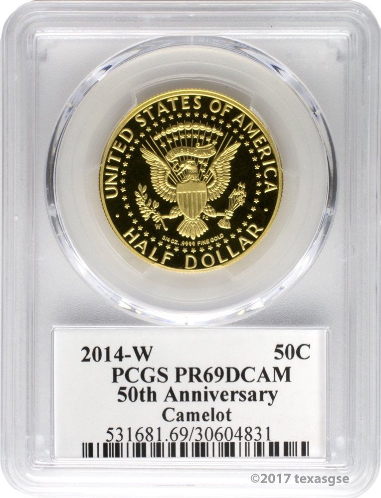 【５枚組】PCGS PR69DCAM 2014 S アメリカ・ザ・ビューティフル 2014-W 50th Anniversary Kennedy Gold Half-Dollar PCGS