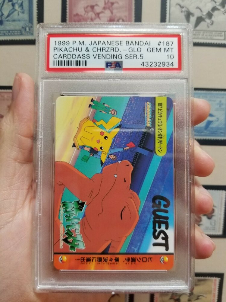 Auction Prices Realized Tcg Cards 1999 Pokemon Japanese Bandai Carddass Vending Series 5 Pikachu Vs Charizard