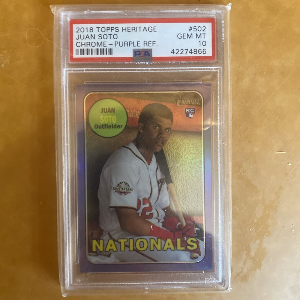 その他 2018 Topps Her Purple Ref Juan Soto PSA9 Auction Prices Realized Baseball Cards 2018 TOPPS HERITAGE