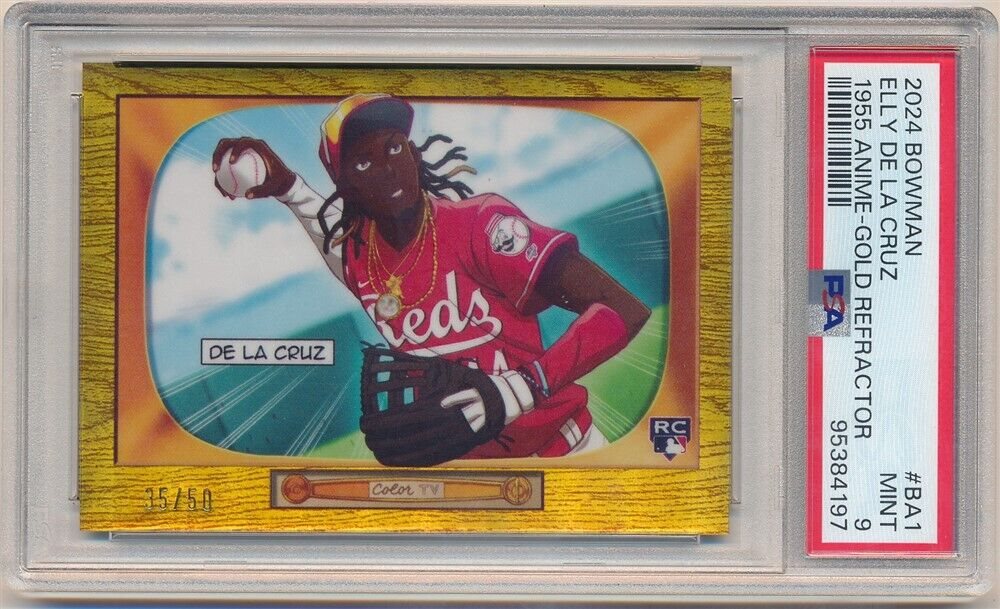 【貴重】_ＰSA9鑑定品_ELLY DE LA CRUZ_直筆オンカードサイン Graded 2024 Topps Elly De La Cruz #89B69 1989 Topps Rookie
