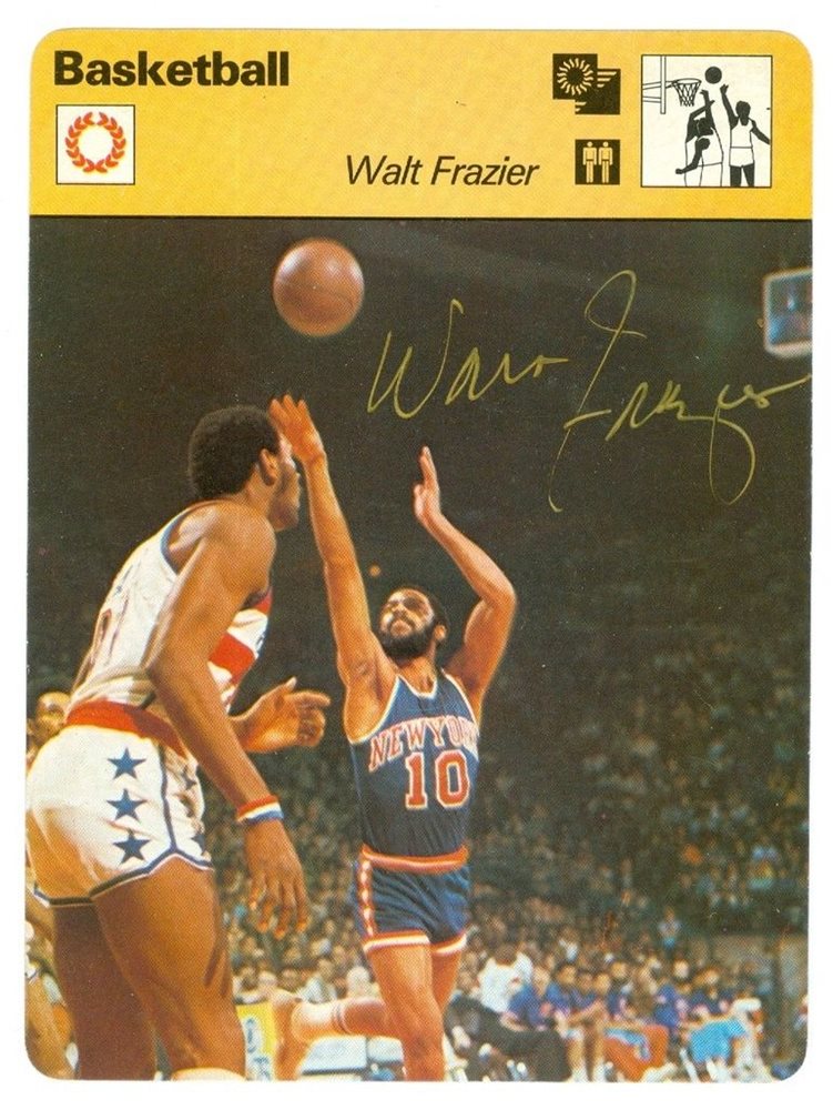 walt frazier signed basketball