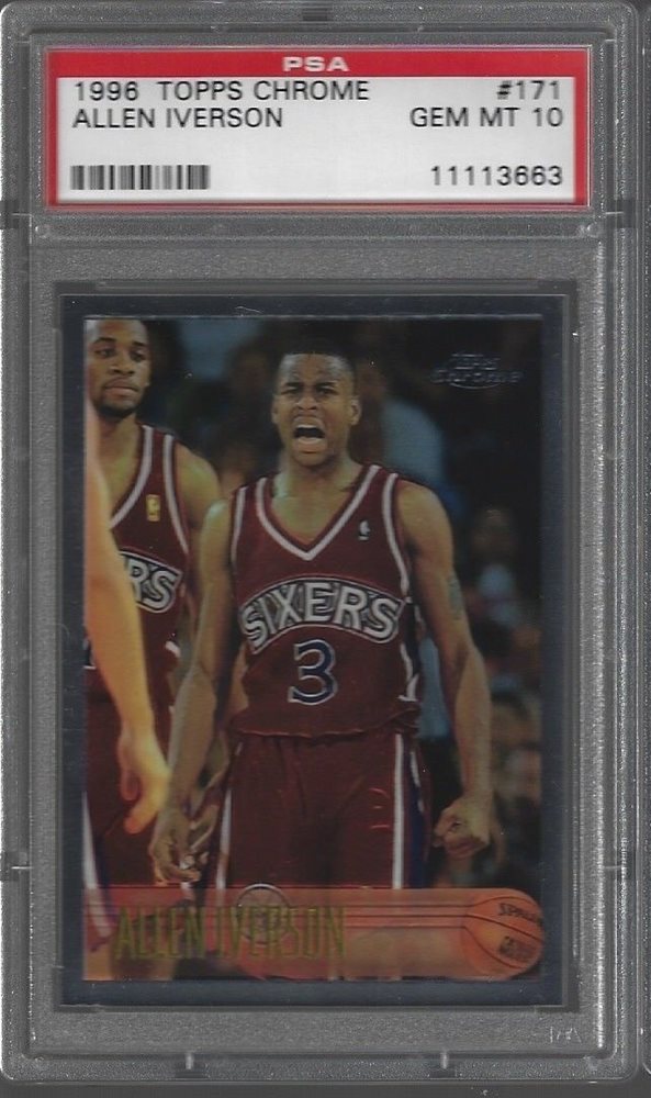 Rookie Cards Allen Iverson Signed 1996-97 Topps #171 RC (PSA