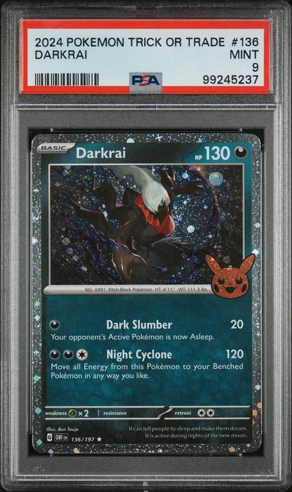 darkrai pokemon card value 136 197 Pokemon TCG Trick or Trade 2024 Darkrai 136/197 Cosmo Holo Rare